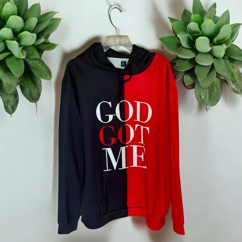 SHEIN Black and Red Hoodie